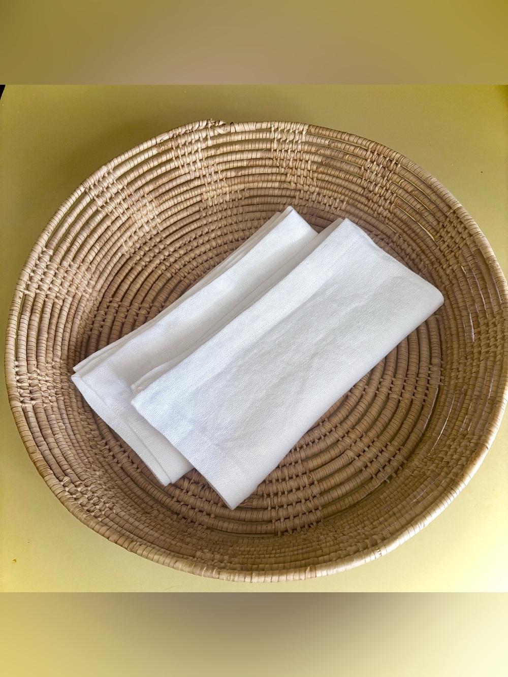 Jenni Kayne NWOT White 100% Linen Napkins - SET of TWO Tailored Hem